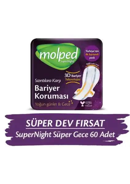 Molped Supernight Gece Pedi: Yüksek Emicilik ve Güvenli Koruma Sağlayan Ürün