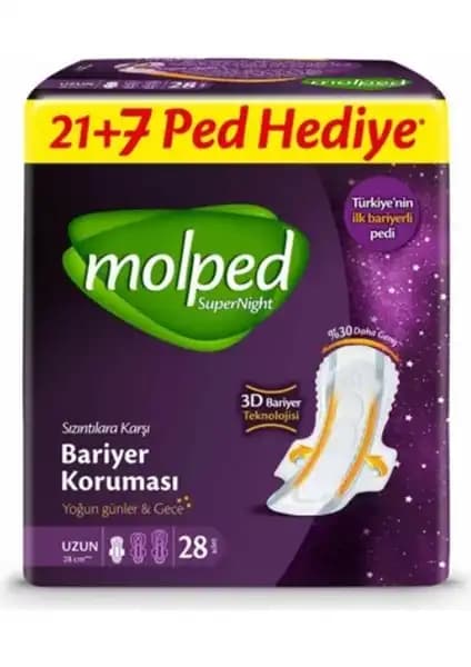 Molped Supernight Uzun 28'li Gece Pedi Güvenli ve Konforlu Kullanım İçin Tasarlandı