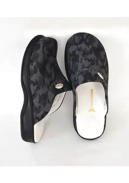 Nur Ortopedi Kamuflaj Desen Erkek Klasik Sabo Terlik Sağlık ve Konfor Bir Arada