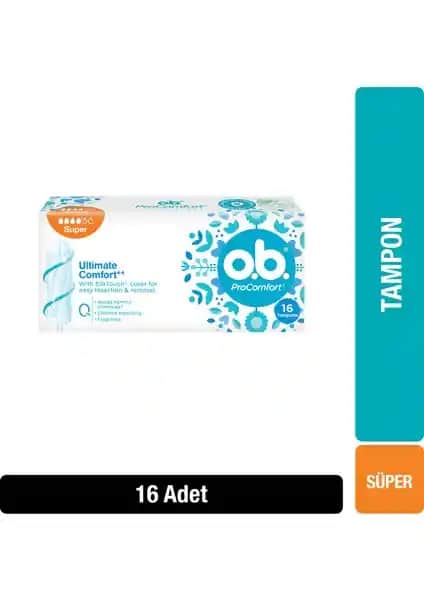 OB Tampon Süper 16'lı Gün Boyu Konfor ve Güvenlik Sağlayan Kadın Hijyen Ürünü