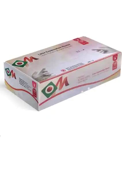 OM Pudrasız Lateks Eldiven 100'lü Paket Sağlık ve Güvenlik İçin Güçlü Bir Seçenek