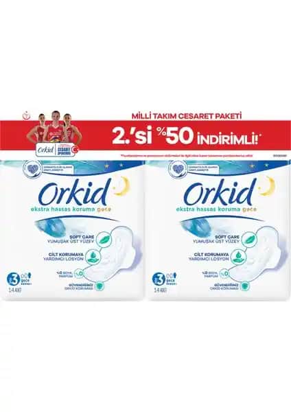 Orkid Ekstra Hassas Koruma Gece Pedleri 28'li Günlük ve Gece Kullanımı İçin Güvenli Ürün
