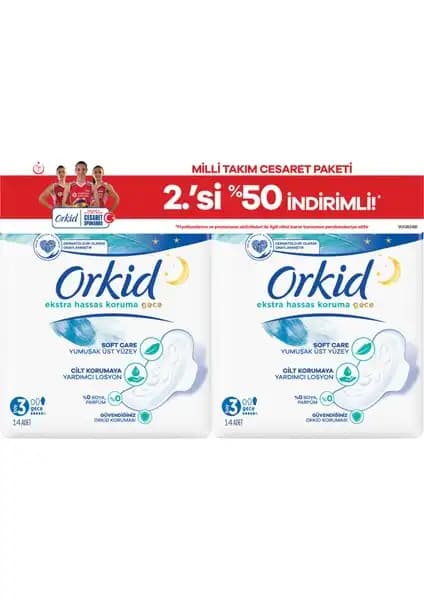 Orkid Ekstra Hassas Koruma Gece Pedleri 28'li Günlük ve Gece Kullanımı İçin Güvenli Ürün