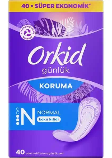 Orkid Günlük Ped Normal 40'lı Ekonomik Paket Güvenli ve Konforlu Kullanım İçin