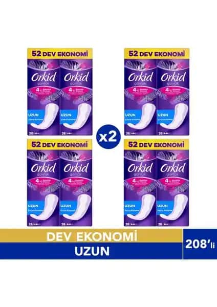 Orkid Günlük Ped Uzun Extra Koruma 208'li Dev Ekonomi Paketi Güvenli ve Konforlu Günlük Hijyen Çözümü