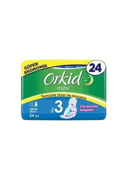 Orkid Maxi 3 Gece Hijyenik Ped: Yüksek Emicilik ve Konfor Sağlayan Kadın Pedleri