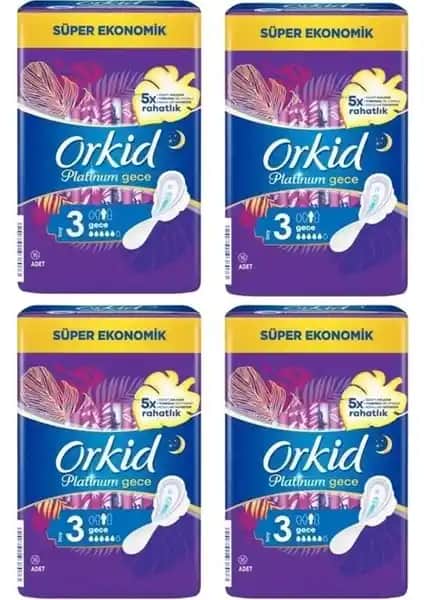 Orkid Platinum Gece 3 Boy 4 x 16: Hijyen ve Konfor Sunan Güvenilir Gece Pedi