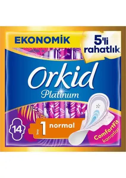 Orkid Platinum Normal Hijyenik Ped 14'lü Ekonomik Paket Günlük Kullanım İçin Güvenli ve Konforlu
