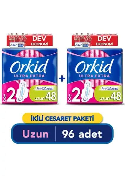 Orkid Ultra Extra Uzun Hijyenik Ped Gün Boyu Güvenlik ve Konfor Sağlar