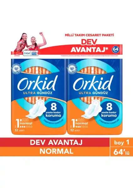 Orkid Ultra Normal Hijyenik Pedler: Yüksek Emicilik ve Günlük Konfor Sağlar