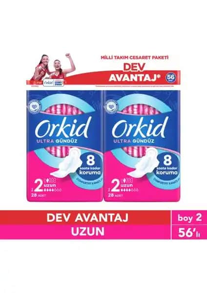 Orkid Ultra Uzun Hijyenik Pedler 56'lı Cesaret Paketi Günlük Konfor ve Güvenlik İçin