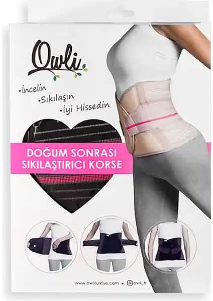 Owli Doğum Sonrası Korse Siyah XL/XXL: Kadınlar İçin Destek ve Konfor Sağlayan Ürün