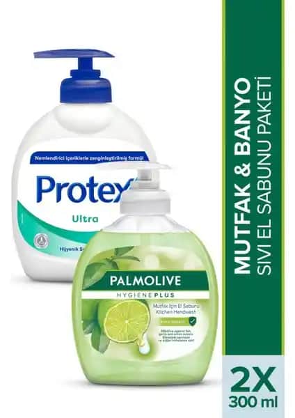 Palmolive Protex Mutfak ve Banyo Sıvı El Sabunu 300 ml, limon özlü hijyen ve ferahlık sağlayan ürün