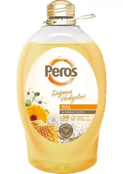Peros Honey&Cotton Flower Sıvı Sabun 3 L doğal içerikli ve yüksek performanslı temizlik ürünü
