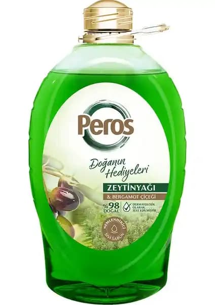 Peros Zeytinyağı ve Bergamot Çiçekli Sıvı Sabun 3 L - Doğal ve Etkili Temizlik Ürünü