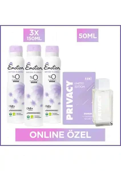 Privacy Women Limited Edition Edt ve Emotion Detox Floral Deodorant: Kadınlar İçin Ferah ve Şık Kişisel Bakım Ürünleri