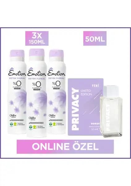 Privacy Women Limited Edition Edt ve Emotion Detox Floral Deodorant: Kadınlar İçin Ferah ve Şık Kişisel Bakım Ürünleri