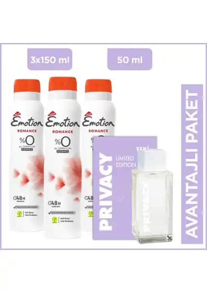 Privacy Women Limited Edition EDT ve Emotion Romance Kadın Deodorant Ürünleri Hakkında Detaylı Bilgi