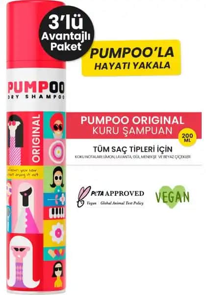Pumpoo Orijinal Kuru Şampuan ile Hızlı ve Doğal Saç Temizliği Çözümü