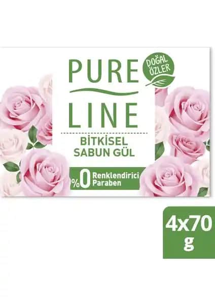 Pure Line Gül Kokulu Doğal Bitkisel Sabun: Cilt Temizliği ve Ferahlık İçin Ideal