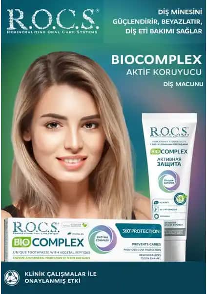R.O.C.S. Bio Kompleks Tam Koruma Diş Macunu Doğal ve Hassas Dişler İçin Güçlendirici Çözüm