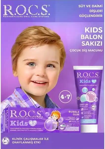 R.O.C.S. Kids Balon Sakızı Tanında 4-7 Yaş Florürsüz Doğal Çocuk Diş Macunu Özellikleri ve Faydaları