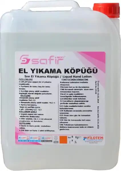 Safir El Yıkama Köpüğü: Güçlü Temizlik ve Cilt Dostu Formülüyle Günlük Kullanım İçin Uygun