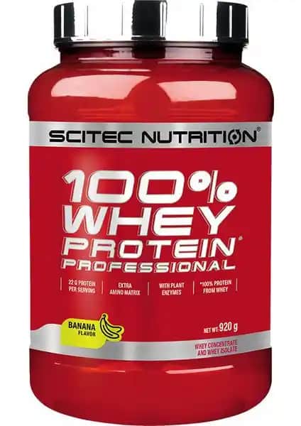 Scitec Whey Professional Whey Protein 920 gr Muz Aroması Sağlıklı ve Pratik Spor Beslenmesi