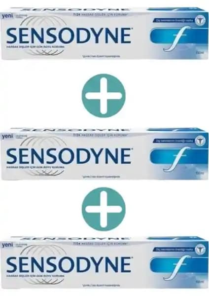 Sensodyne F 100ML 3 Adet Hassas Dişler İçin Güvenilir Günlük Diş Macunu