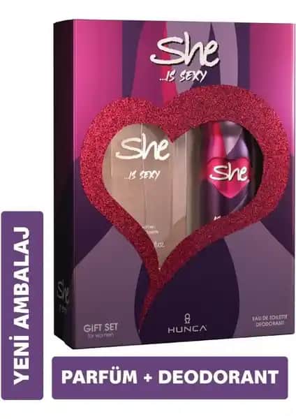 She Sexy Kadın Parfüm Seti: Vanilya ve misk notalarıyla baştan çıkarıcı ve kalıcı aroma