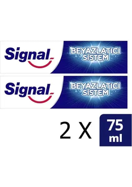 Signal Sistem 75 ml Beyazlatıcı Diş Macunu Çift Paket Güçlü ve Etkili Ağız Bakım Ürünü