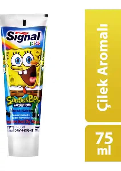 Signal Sünger Bob Çilek Aromalı Çocuk Diş Macunu 75ml Güvenli ve Eğlenceli Kullanım