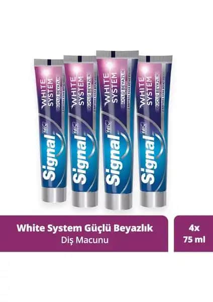 Signal White System Güçlü Beyazlık Diş Macunu ile doğal diş beyazlığı ve sağlıklı gülüş sağlayın