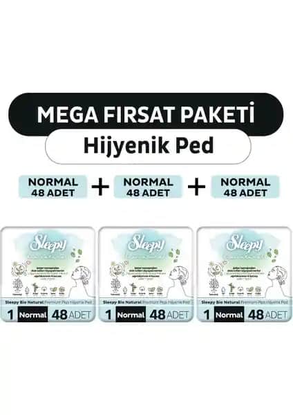 Sleepy Bio Natural Premium Plus Hijyenik Pedler, Yüksek Emicilik ve Doğal Malzemelerle Günlük Konfor