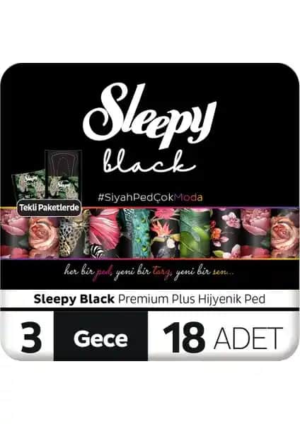 Sleepy Black Premium Plus Hijyenik Ped Gece: Yüksek Emicilik ve Gizlilik Sunan Güvenilir Ürün