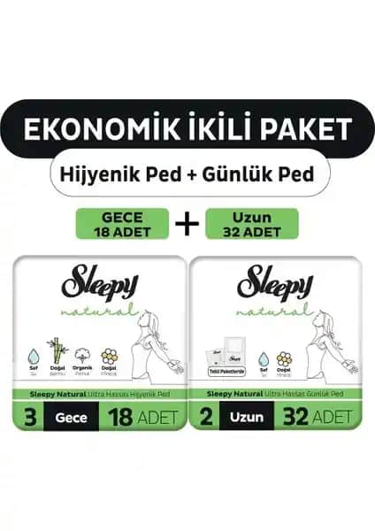 Sleepy Ekonomik İkili Ped Paketi: Günlük ve Gece Kullanımı İçin Yüksek Kalite Hijyen Çözümü
