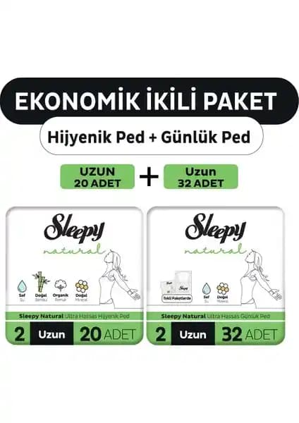 Sleepy Ekonomik Ikili Ped Paketi: Günlük ve Uzun Süreli Hijyen Çözümü