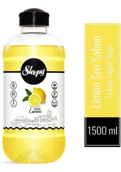 Sleepy Limon Sıvı Sabun 1500 ml Doğal İçerikli, Vegan ve Çevre Dostu Temizlik Ürünü