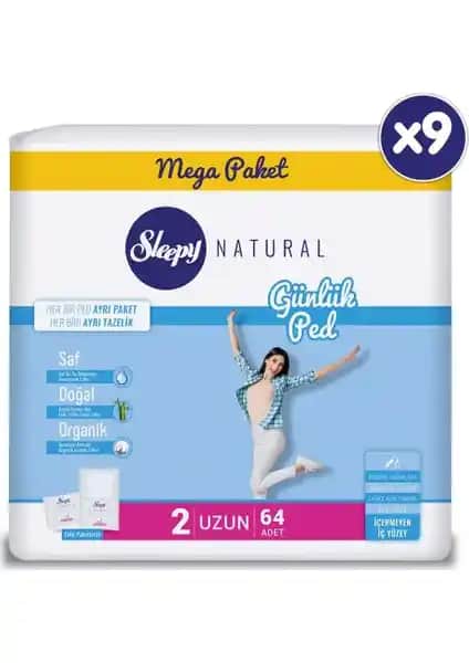 Sleepy Natural Günlük Ped Uzun 9X64 Adet - Günlük Hijyen ve Konfor İçin Güvenilir Tercih