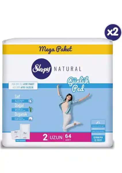 Sleepy Natural Günlük Ped Uzun: Yüksek Emicilik ve Günlük Güvenlik İçin Uygun Seçenek