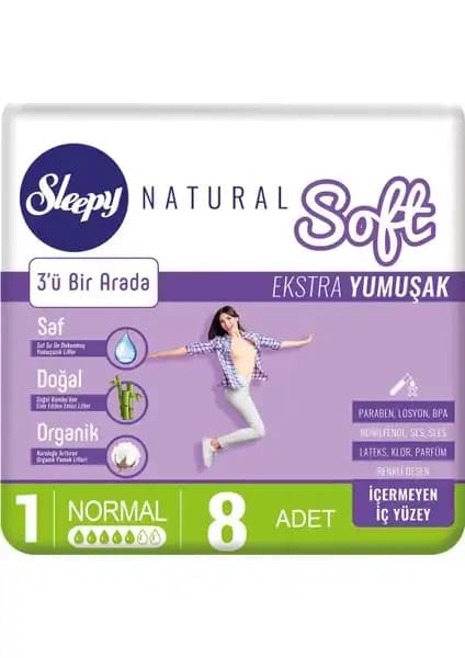Sleepy Natural Kadın Pedi Soft Normal: Günlük Konfor ve Güvenlik Sağlayan Yumuşak Ped