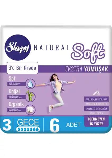 Sleepy Natural Soft Ekstra Yumuşak Gece 6'lı ile Uyku Konforunuzu Artırın
