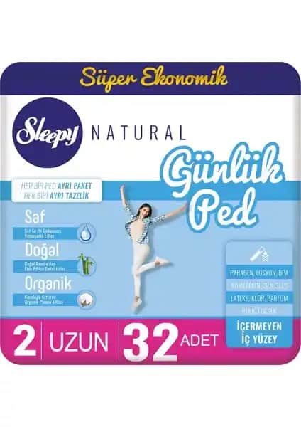 Sleepy Natural Uzun Günlük Ped: Doğal İçerik ve Konfor Sunan Günlük Hijyen Ürünü