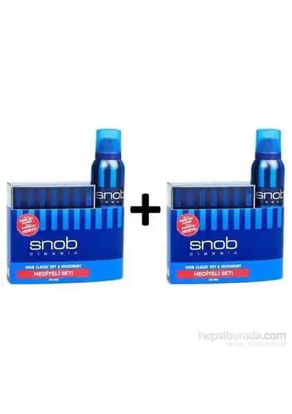 Snob Classic Erkek Parfüm ve Deodorant Seti 100Ml Şıklık ve Ferahlık Sunar