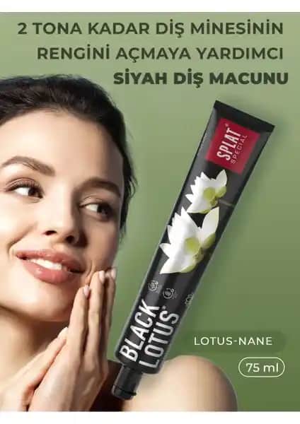 SPLAT Beyazlatıcı Siyah Lotus Diş Macunu 75 ml ile parlak ve sağlıklı dişler