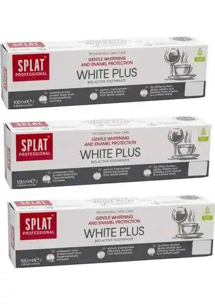 SPLAT White Plus 100 ml doğal içeriklerle diş beyazlatma ve hassasiyet koruma