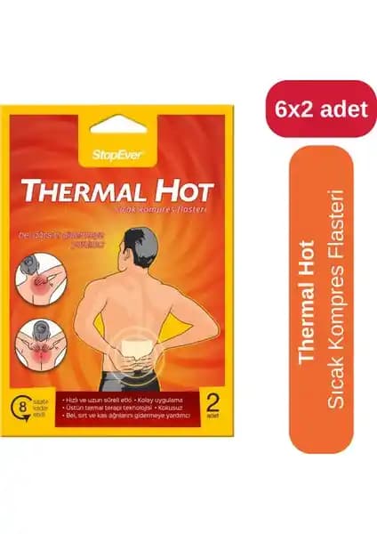 StopEver Termal Sıcak Uygulama Plakaları 6'lı Paket Ağrı Giderici ve Rahatlatıcı