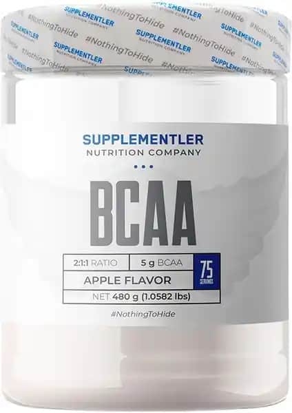 Supplementler BCAA 2:1:1 Yeşil Elma Aromalı 480g - Kas Gelişimi ve Koruma İçin Güvenilir Takviye