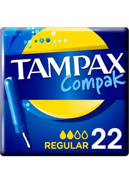 Tampax Compak Regular Aplikatörlü Tampon 22'li Güvenli ve Konforlu Kullanım İçin