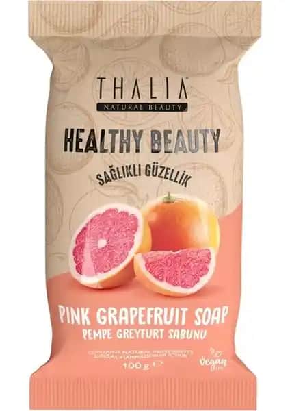 Thalia Healthy&Beauty Pembe Greyfurt Özlü Doğal Katı Sabun Sağlıklı ve Parlak Cilt İçin Uygun